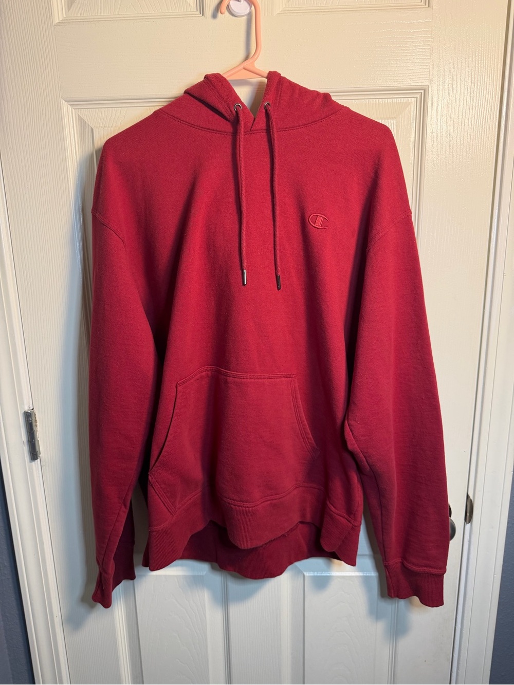 Champion Men's Burgundy Pullover Hoodie, size Large